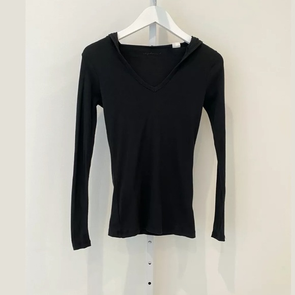 STEPHANIE B BLACK HOODIE LONG SLEEVE T-SHIRT SMALL - Picture 5 of 15